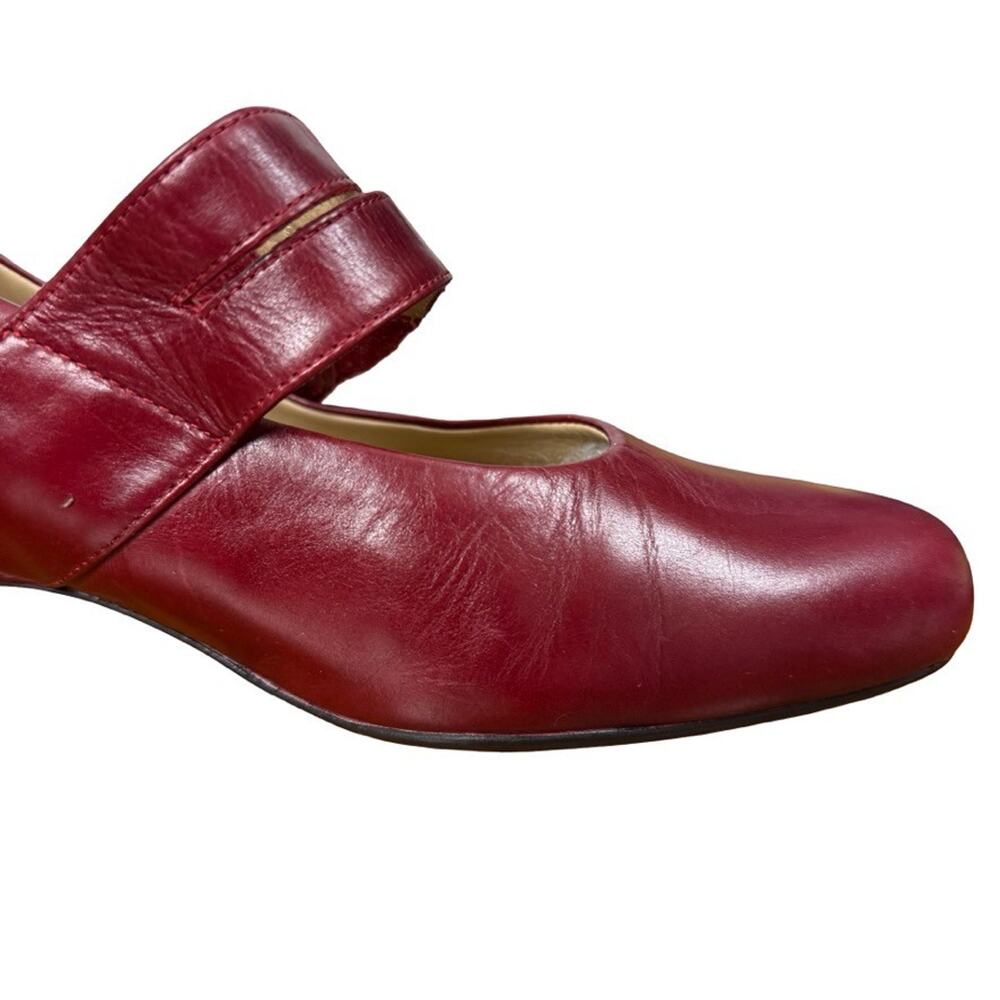 Ziera Kumfs Veil Burgundy Kitten Heels Mary Jane Leather Shoes Comfort 39/ 8.5 W - Picture 4 of 16